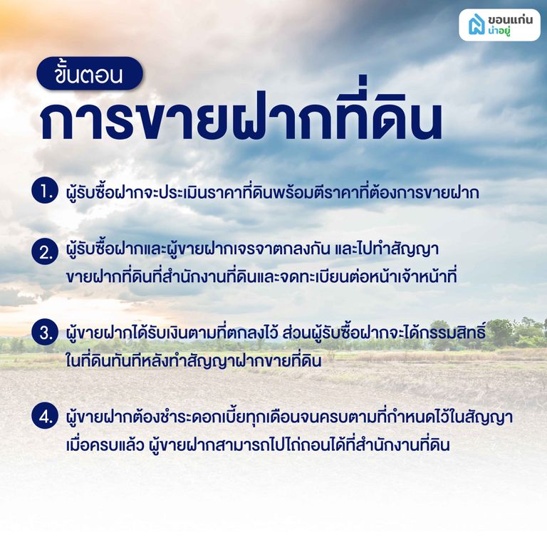 ขั้นตอนการขายฝากที่ดิน