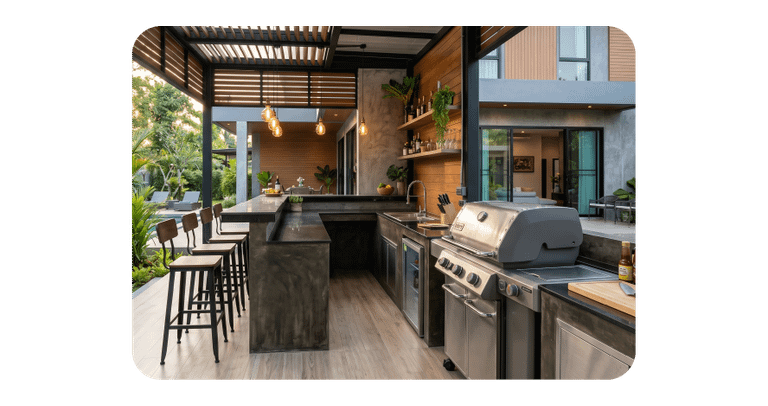 ครัวนอกบ้าน พร้อมพื้นที่ BBQ