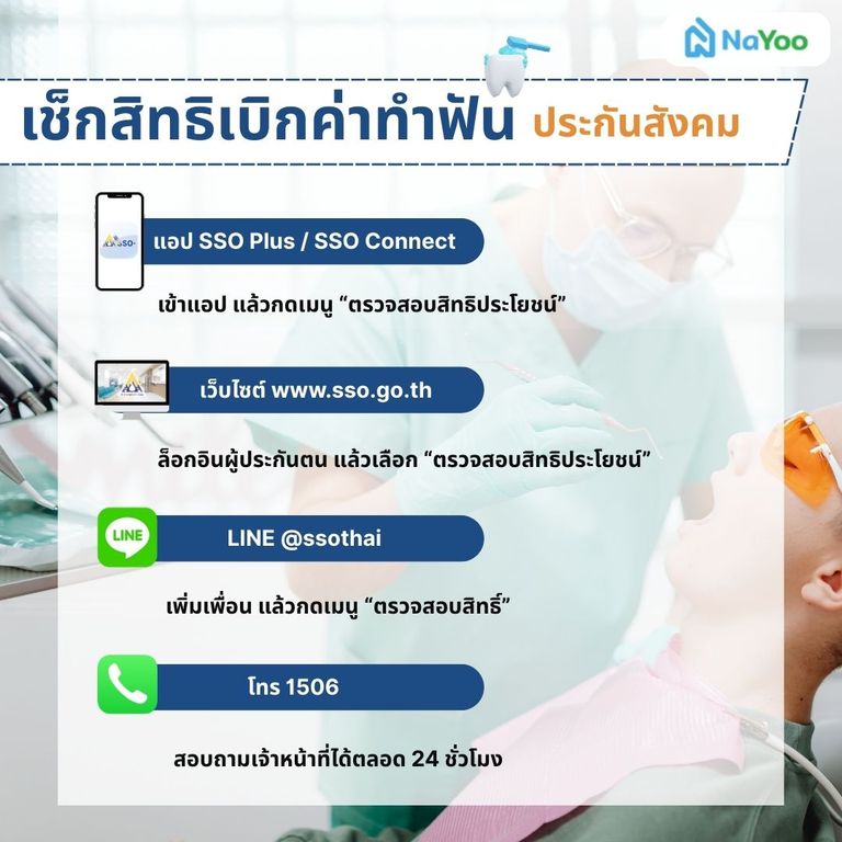 ช่องทางเช็กสิทธิค่าทำฟันประกันสังคม