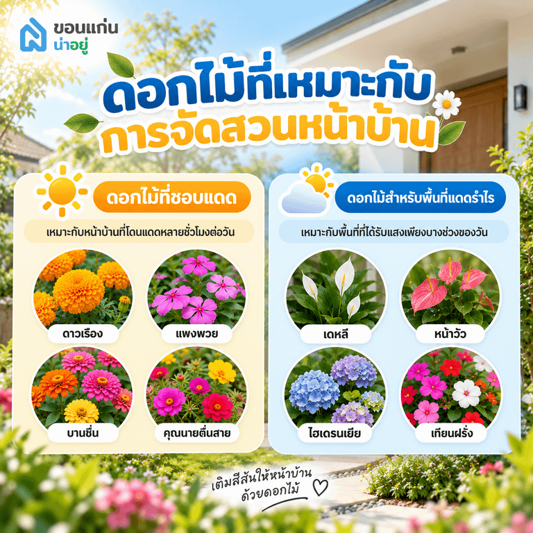 ดอกไม้ที่เหมาะกับการจัดสวนหน้าบ้าน