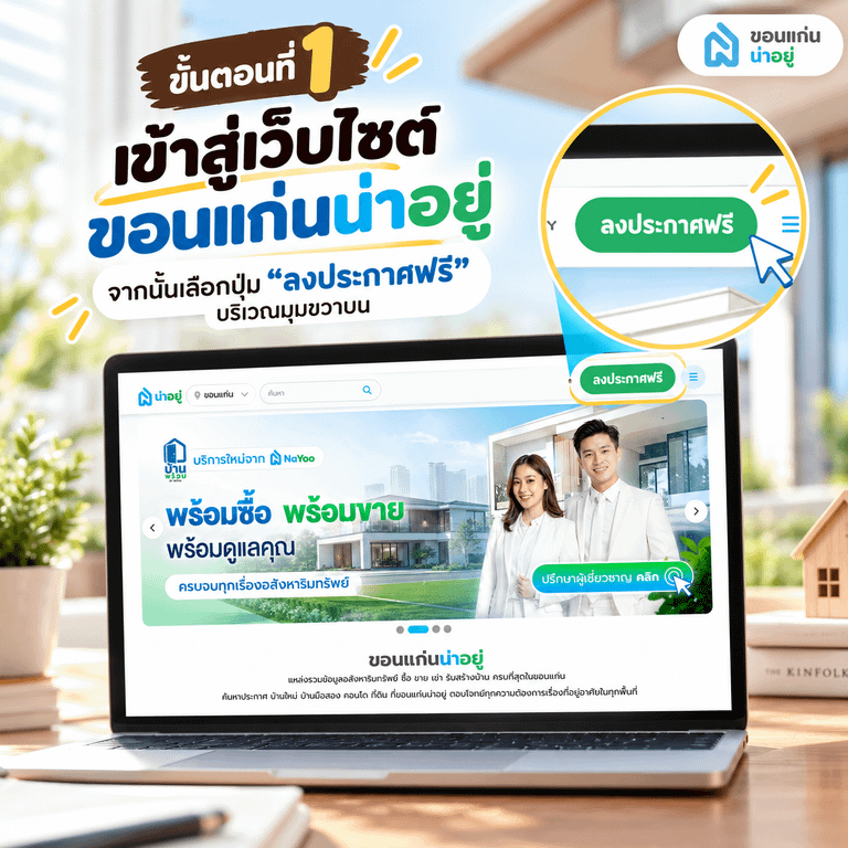 ลงประกาศขายบ้านมือสอง ในเว็บไซต์ "น่าอยู่" ง่ายๆเพียง 5 ขั้นตอน