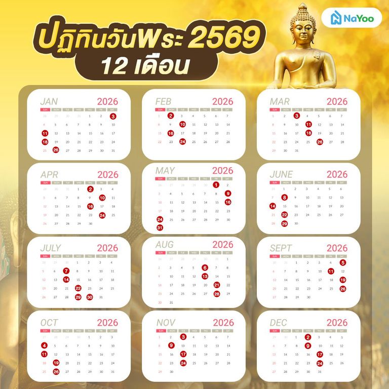ปฏิทินวันพระ 2569