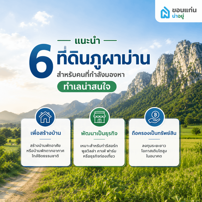 แนะนำที่ดินภูผาม่าน สำหรับคนที่กำลังมองหาทำเลน่าสนใจ
