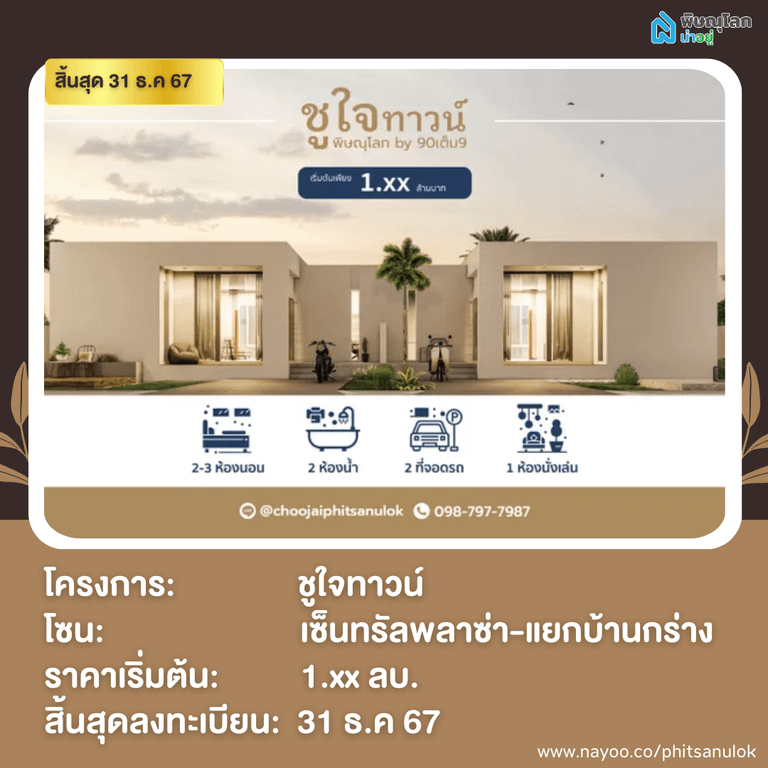 20 โครงการใหม่ใกล้เปิดตัว พิษณุโลก