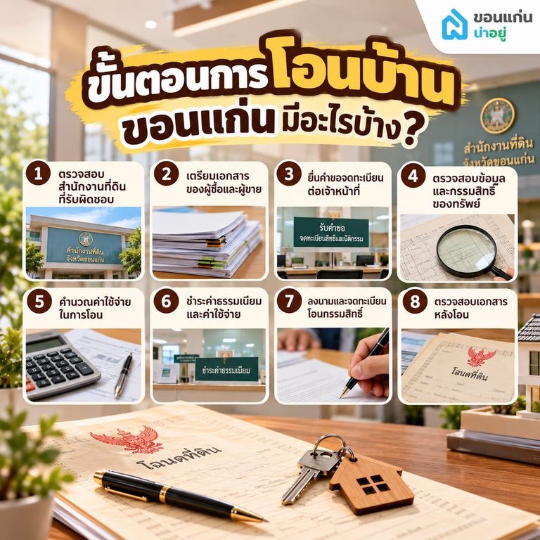 ขั้นตอนการโอนบ้าน ขอนแก่น มีอะไรบ้าง
