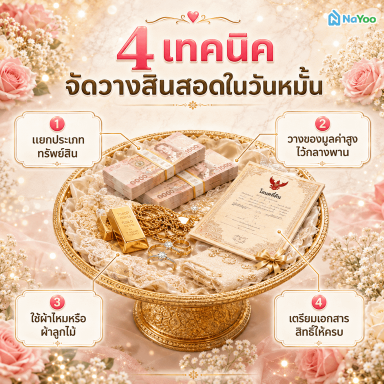4 เทคนิคเรียงสินสอดในพานหมั้น