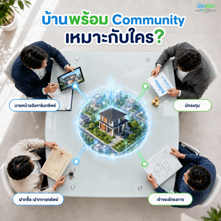 กลุ่มคนที่ควรใช้ บ้านพร้อม Community