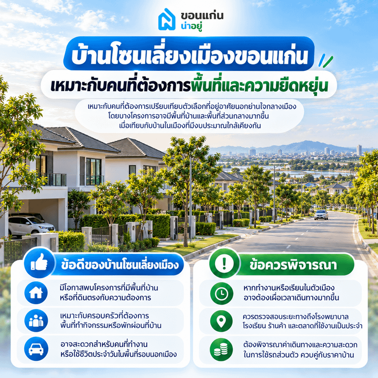 บ้านโซนเลี่ยงเมืองขอนแก่น เหมาะกับคนที่ต้องการพื้นที่และความยืดหยุ่น