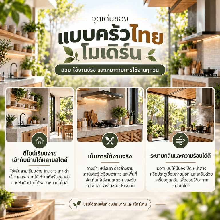 จุดเด่นของแบบครัวไทย โมเดิร์น