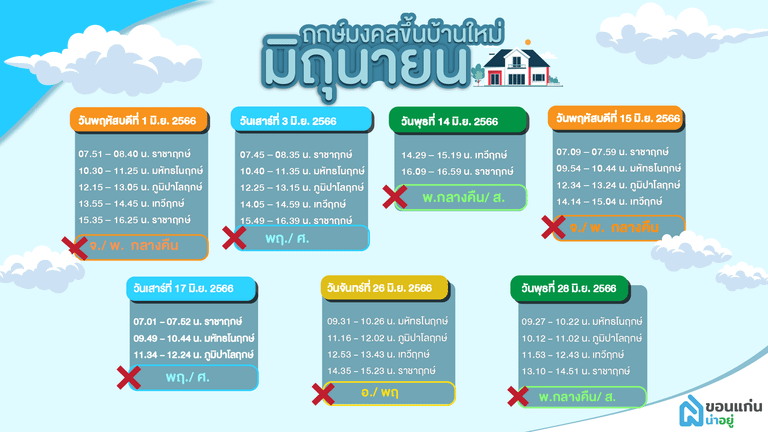 ฤกษ์มงคลเดือนมิถุนายน