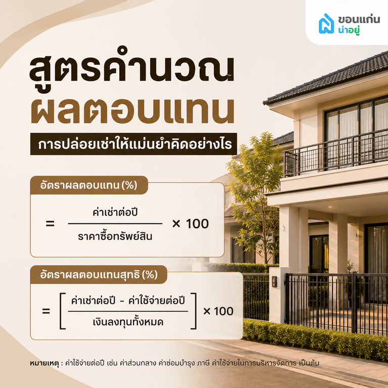 สูตรคำนวณผลตอบแทนการปล่อยเช่าให้แม่นยำคิดอย่างไร