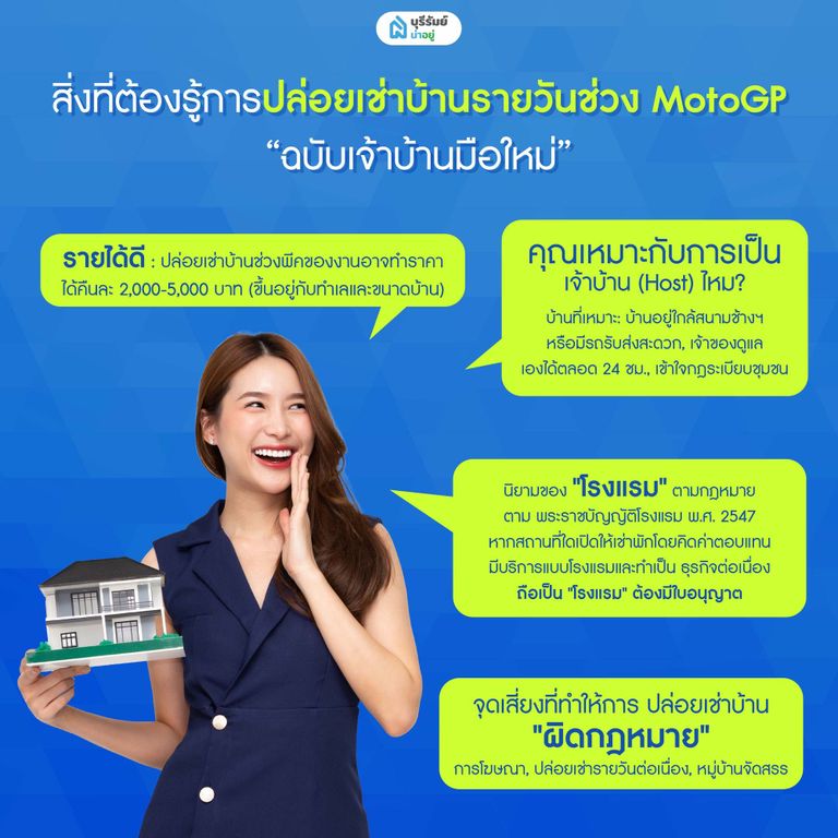 อยากปล่อยเช่าบ้านรายวันช่วง MotoGP ต้องรู้อะไรบ้าง?