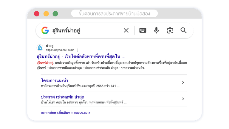 ขั้้นตอนที่ 1 ลงประกาศขายบ้านมือสองสุรินทร์ด้วยตัวเอง แบบง่ายๆ