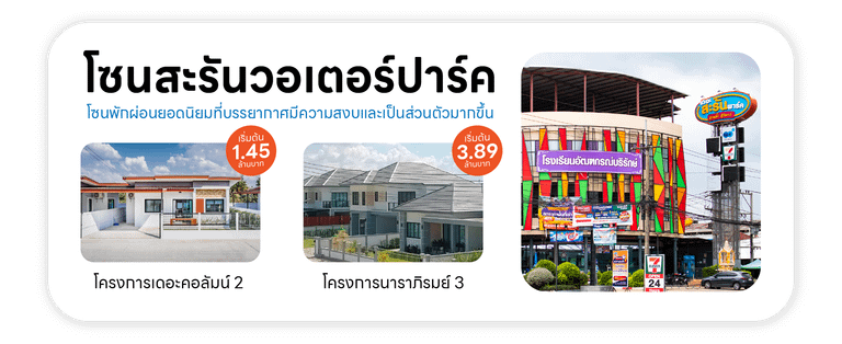 แนะนำโครงการบ้านสุรินทร์ โซนสะรันวอเตอร์ปาร์ค