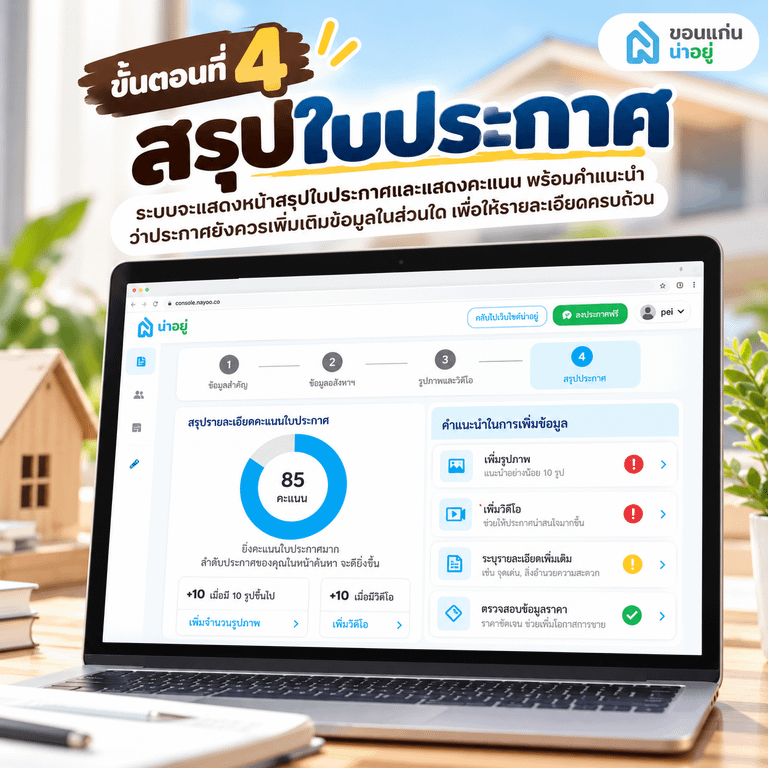 ลงประกาศขายบ้านมือสอง ในเว็บไซต์ "น่าอยู่" ง่ายๆเพียง 5 ขั้นตอน