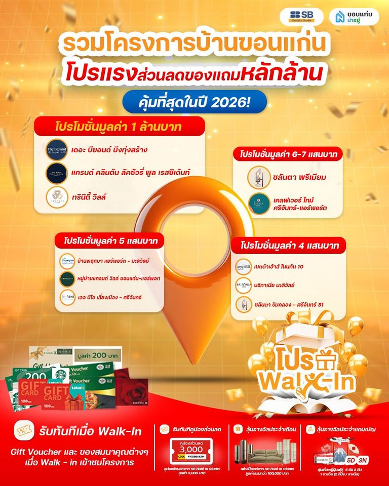รวม Top 15 โปรโมชั่นบ้านโครงการขอนแก่น แบรนด์ดัง 2026