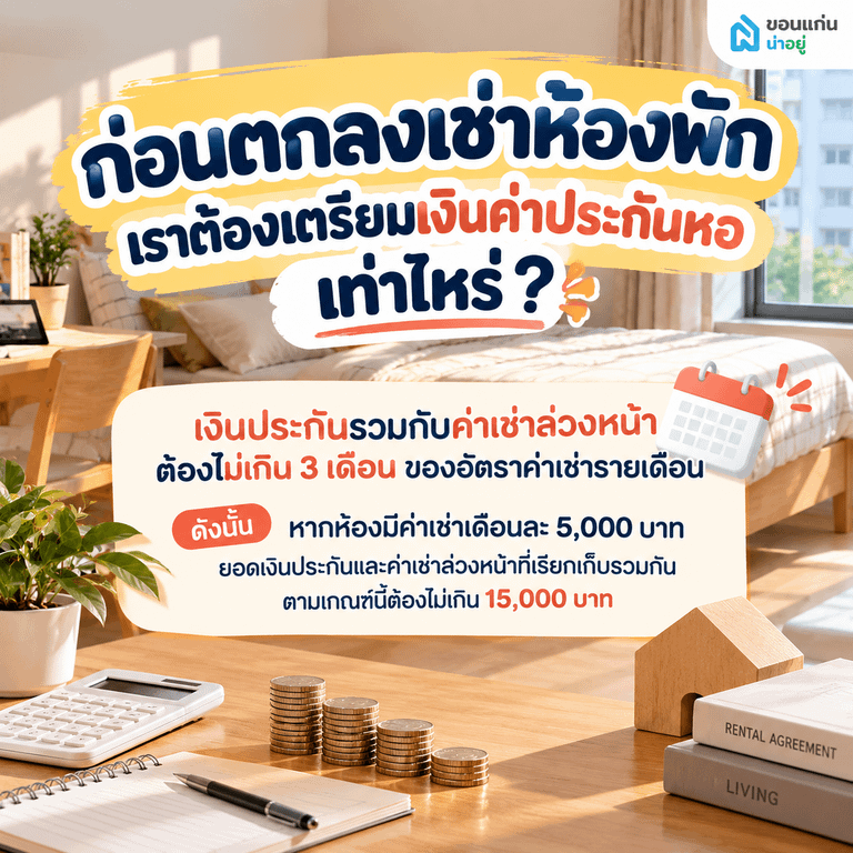 ก่อนตกลงเช่าห้องพักเราต้องเตรียมเงินค่าประกันหอเท่าไหร่