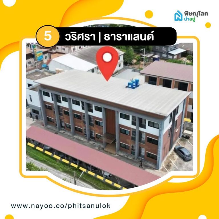 รวม 5 หอพักใกล้เทคนิคพิษณุโลก - วริศรา ธาราแลนด์