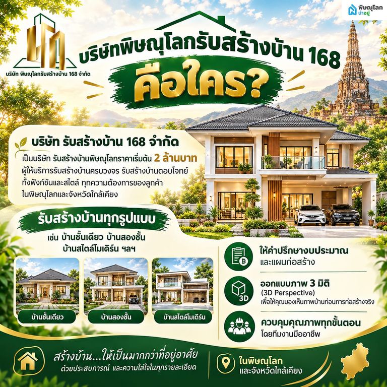 บริษัทพิษณุโลกรับสร้างบ้าน 168 คือใคร?